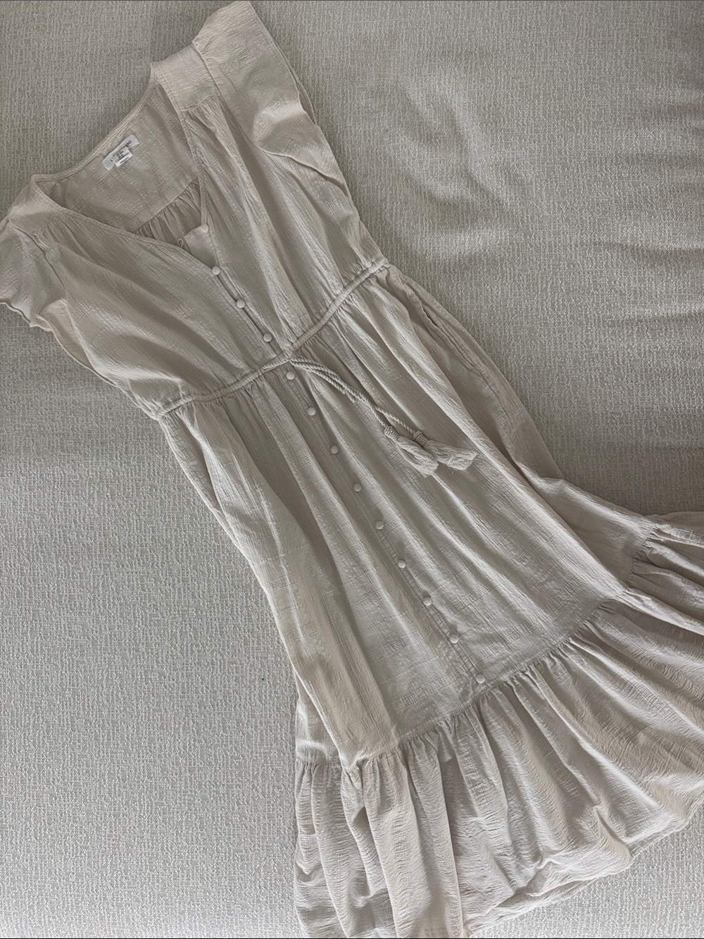 Lucky Brand Cream Maxi Dress with Button Front